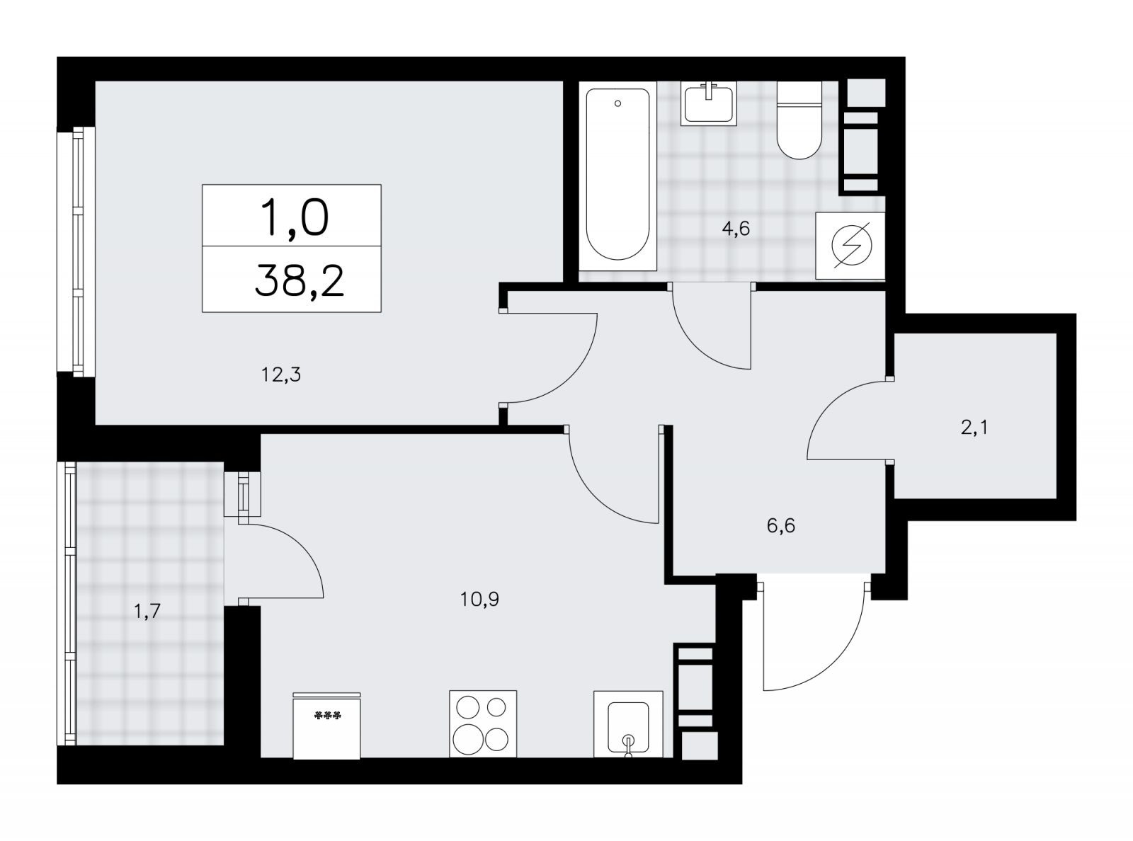 1-комнатная квартира в ЖК А101 Лаголово на 3 этаже в 2 секции. Сдача в 1 кв. 2026 г.