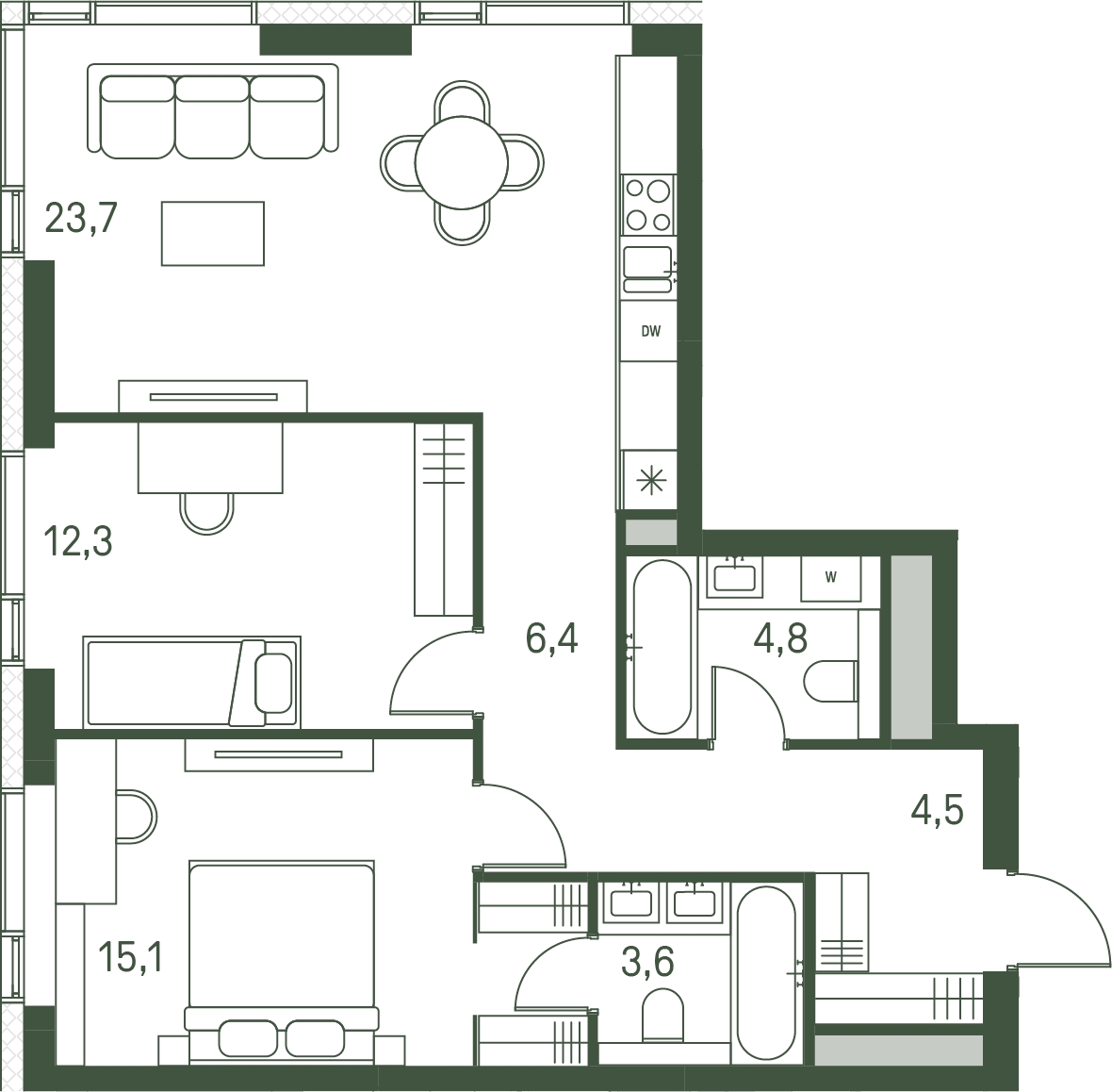 1-комнатная квартира (Студия) в ЖК А101 Лаголово на 7 этаже в 2 секции. Сдача в 1 кв. 2026 г.