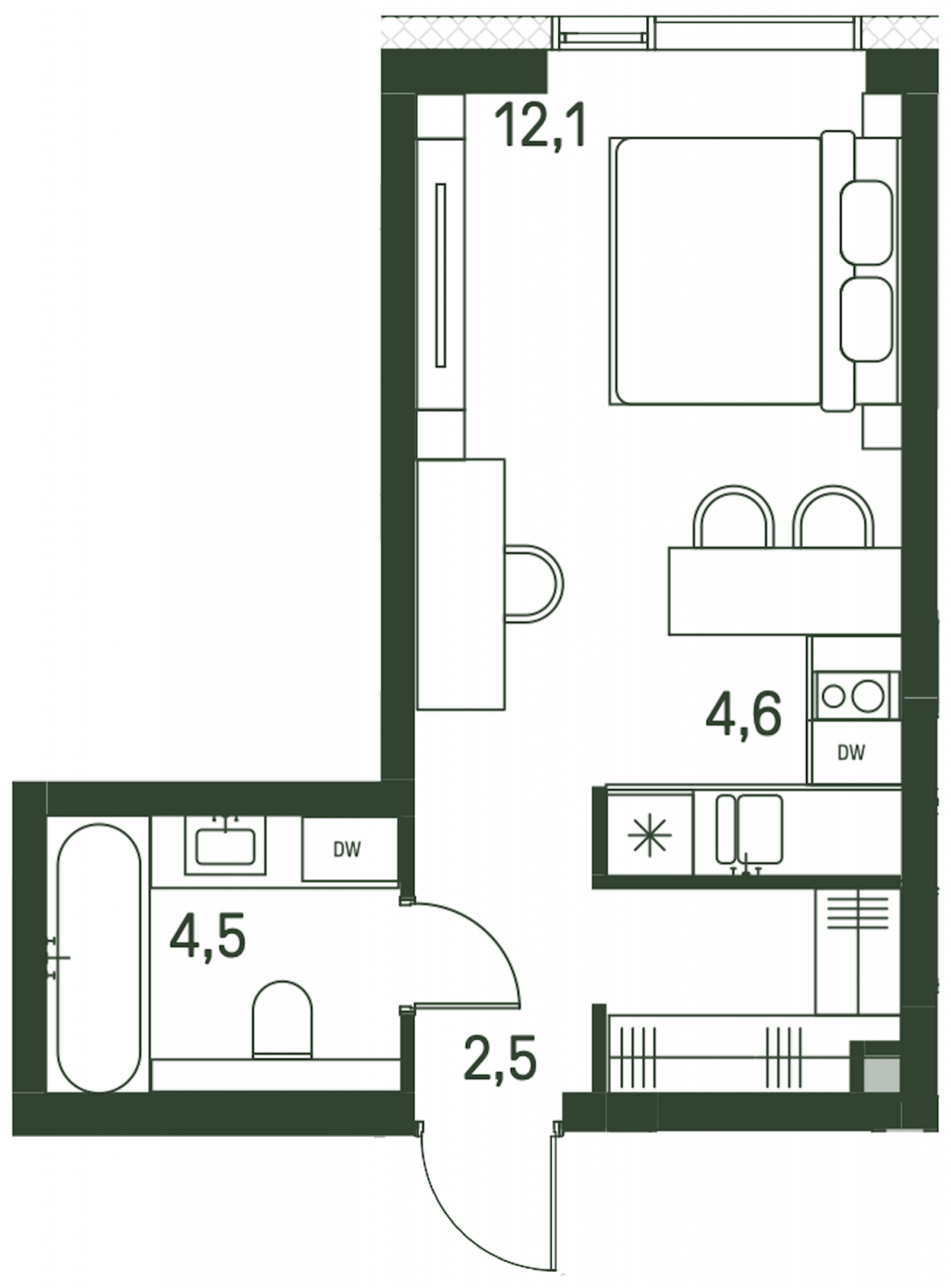 3-комнатная квартира в ЖК А101 Лаголово на 8 этаже в 2 секции. Сдача в 1 кв. 2026 г.