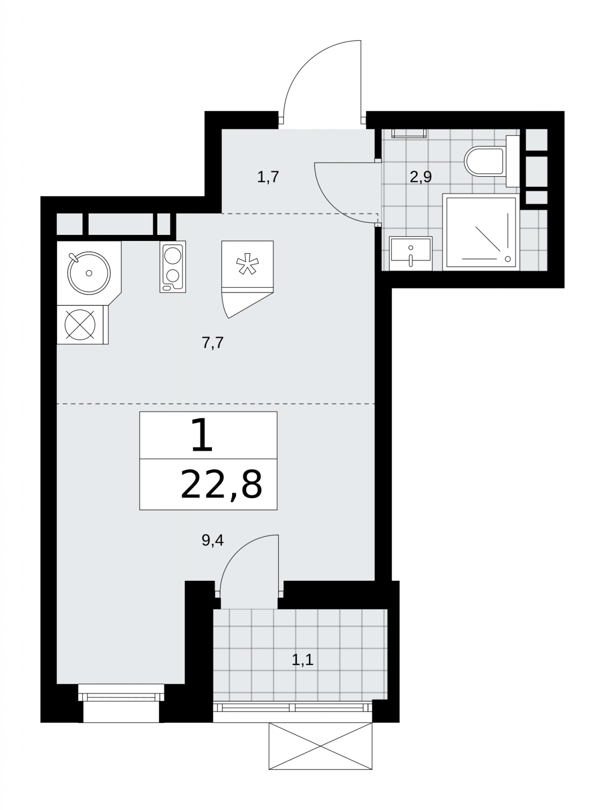3-комнатная квартира с отделкой в ЖК Сколково Парк на 7 этаже в А секции. Дом сдан.