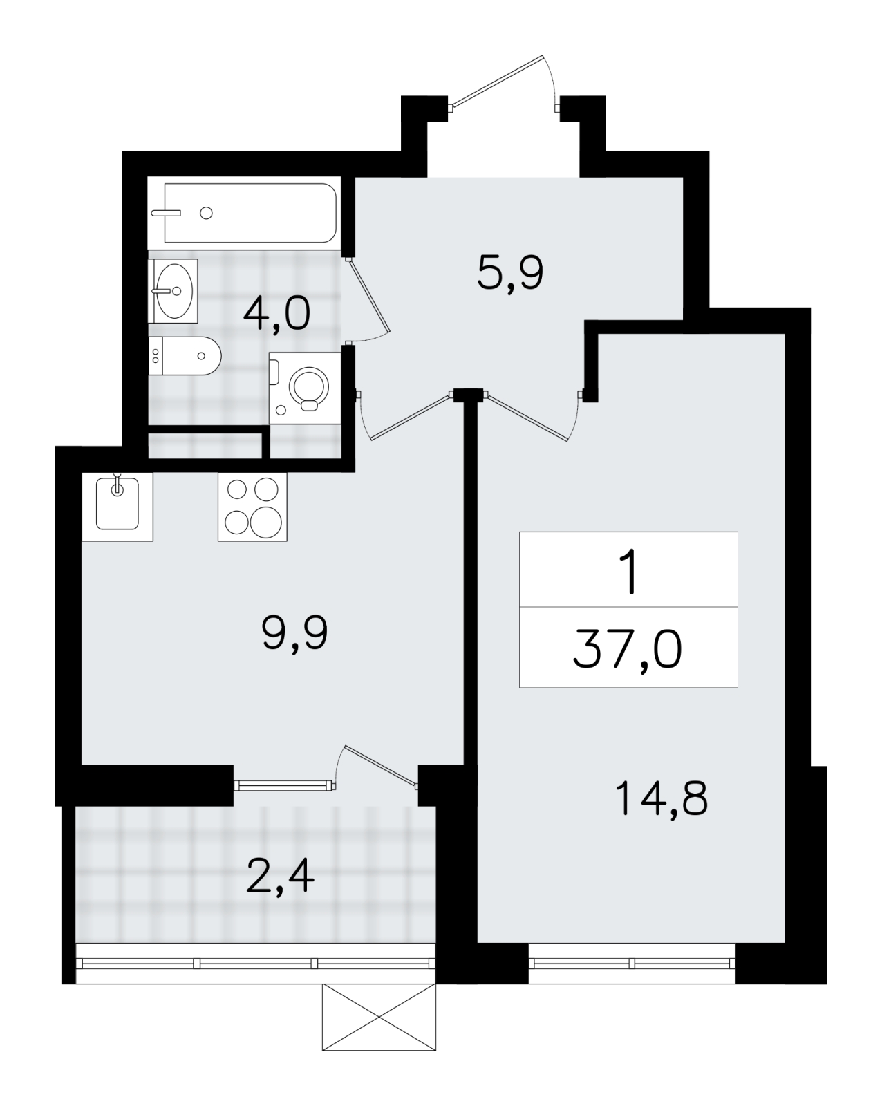 1-комнатная квартира (Студия) с отделкой в ЖК А101 Всеволожск на 5 этаже в 2 секции. Сдача в 3 кв. 2025 г.