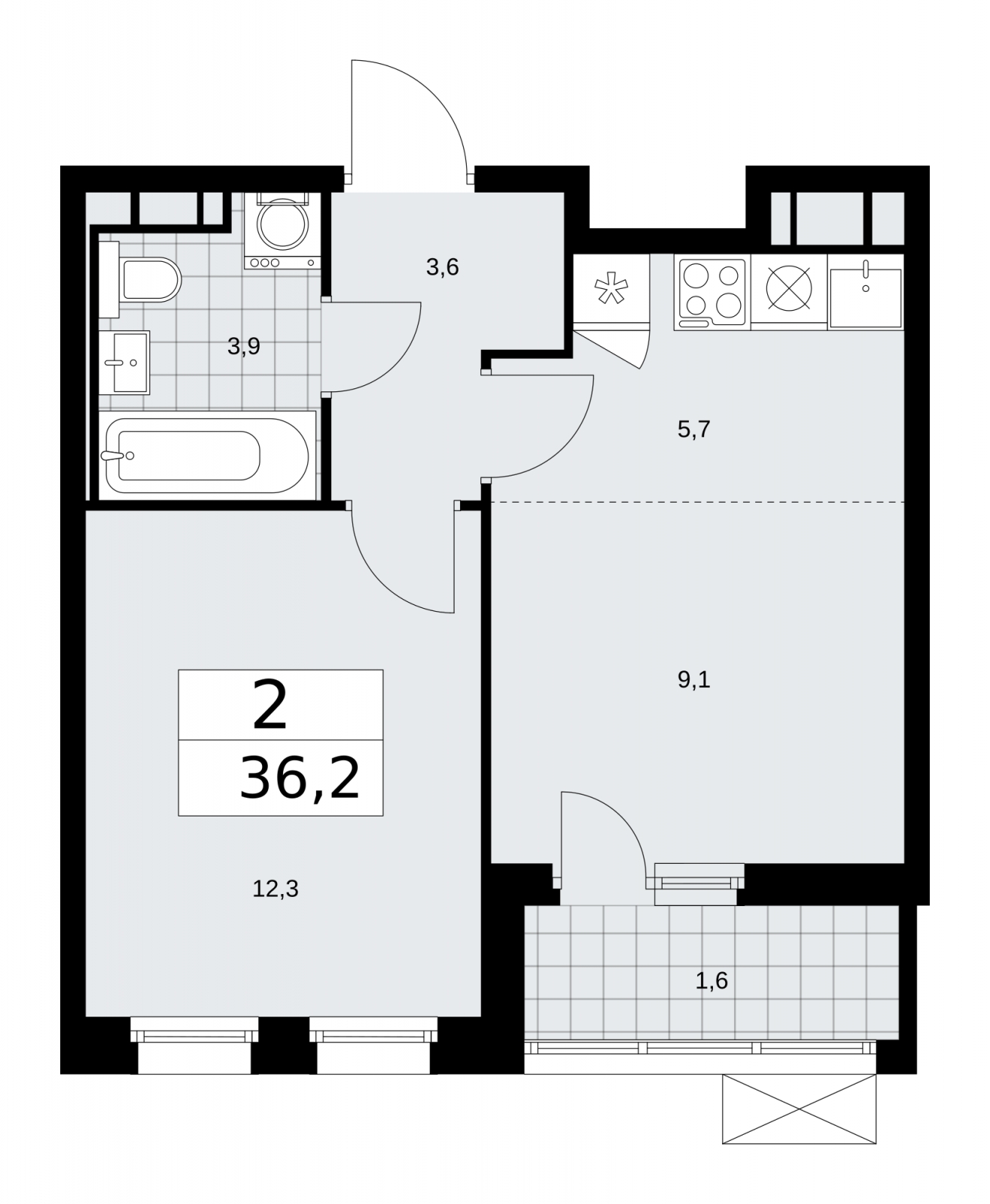 2-комнатная квартира в ЖК Лайм на 16 этаже в 3 секции. Дом сдан.
