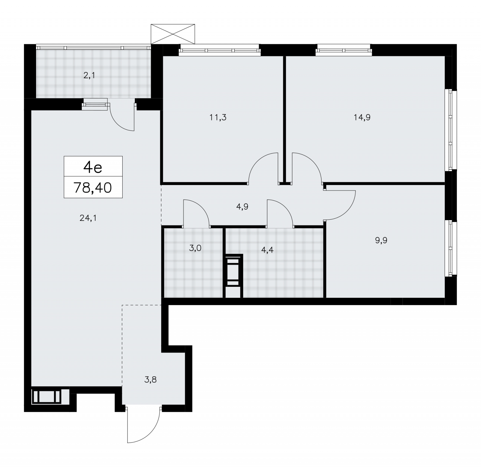 2-комнатная квартира с отделкой в ЖК Республики 205 на 2 этаже в 1 секции. Сдача в 4 кв. 2025 г.