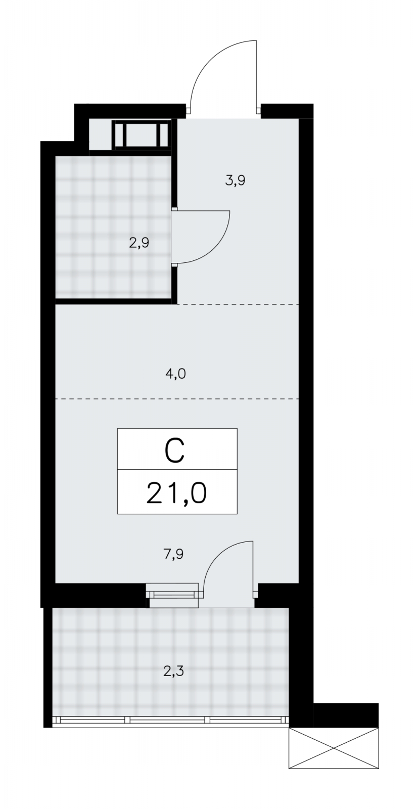 1-комнатная квартира с отделкой в ЖК Республики 205 на 5 этаже в 2 секции. Сдача в 4 кв. 2025 г.