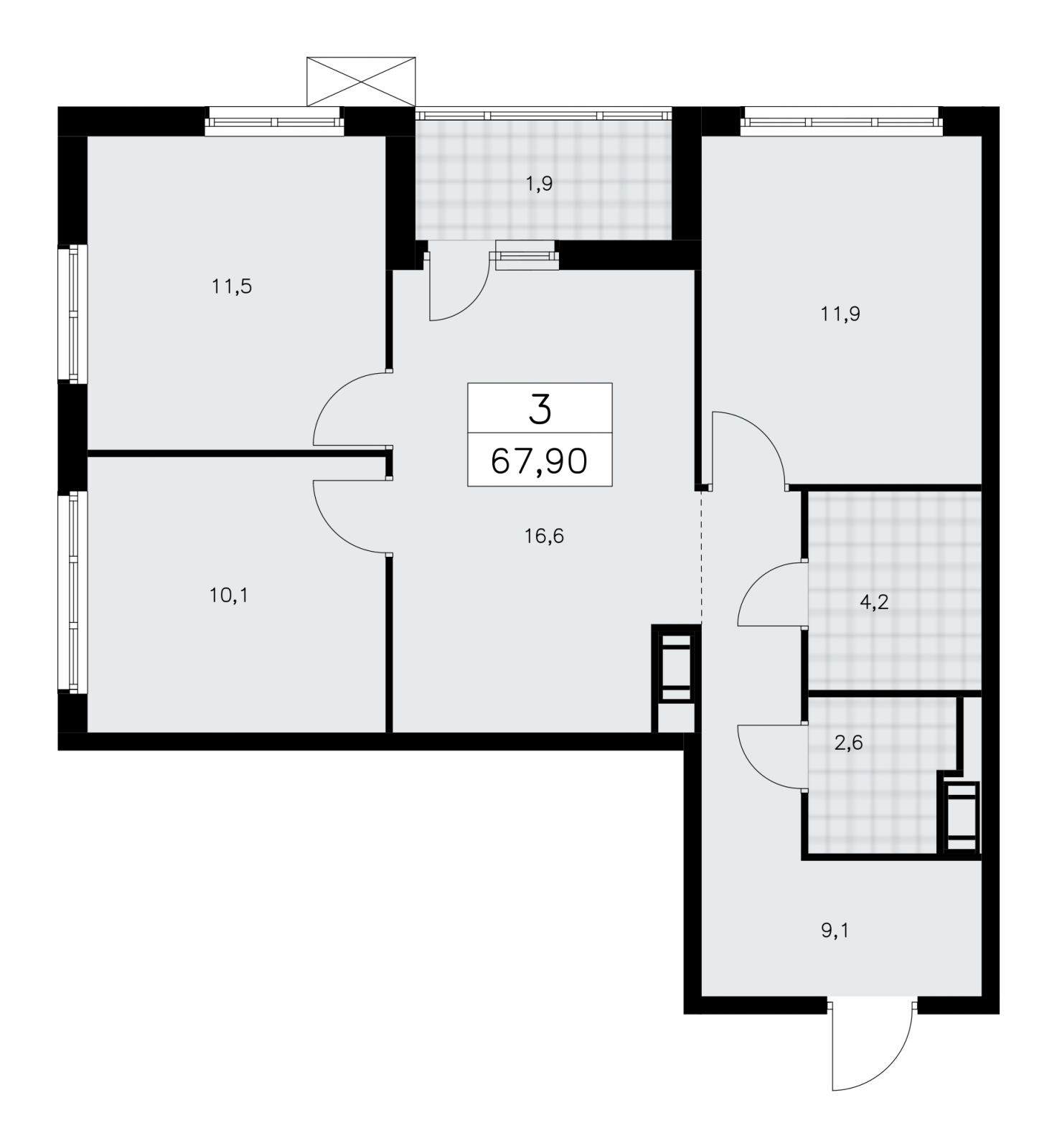 2-комнатная квартира с отделкой в ЖК Республики 205 на 9 этаже в 2 секции. Сдача в 4 кв. 2025 г.