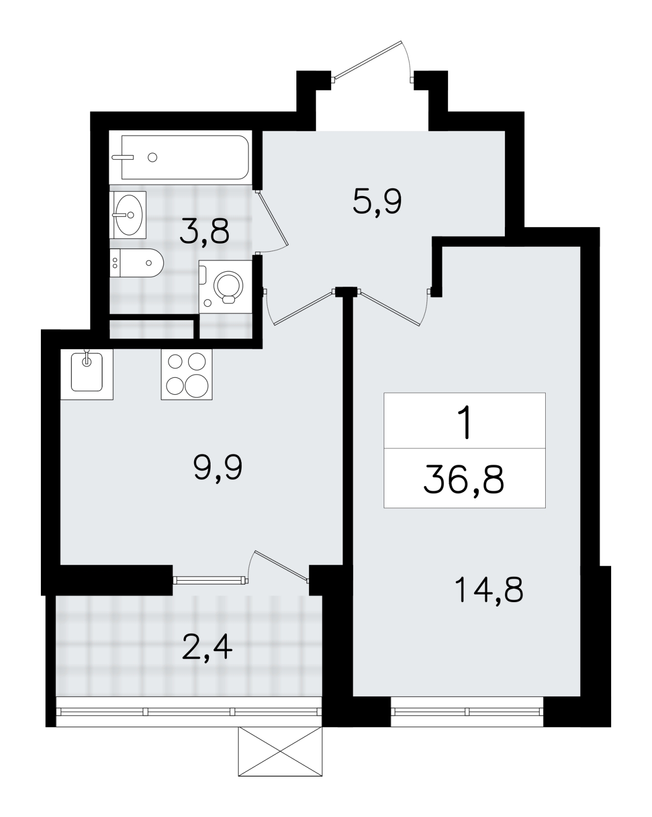 3-комнатная квартира в ЖК А101 Всеволожск на 6 этаже в 2 секции. Сдача в 3 кв. 2025 г.