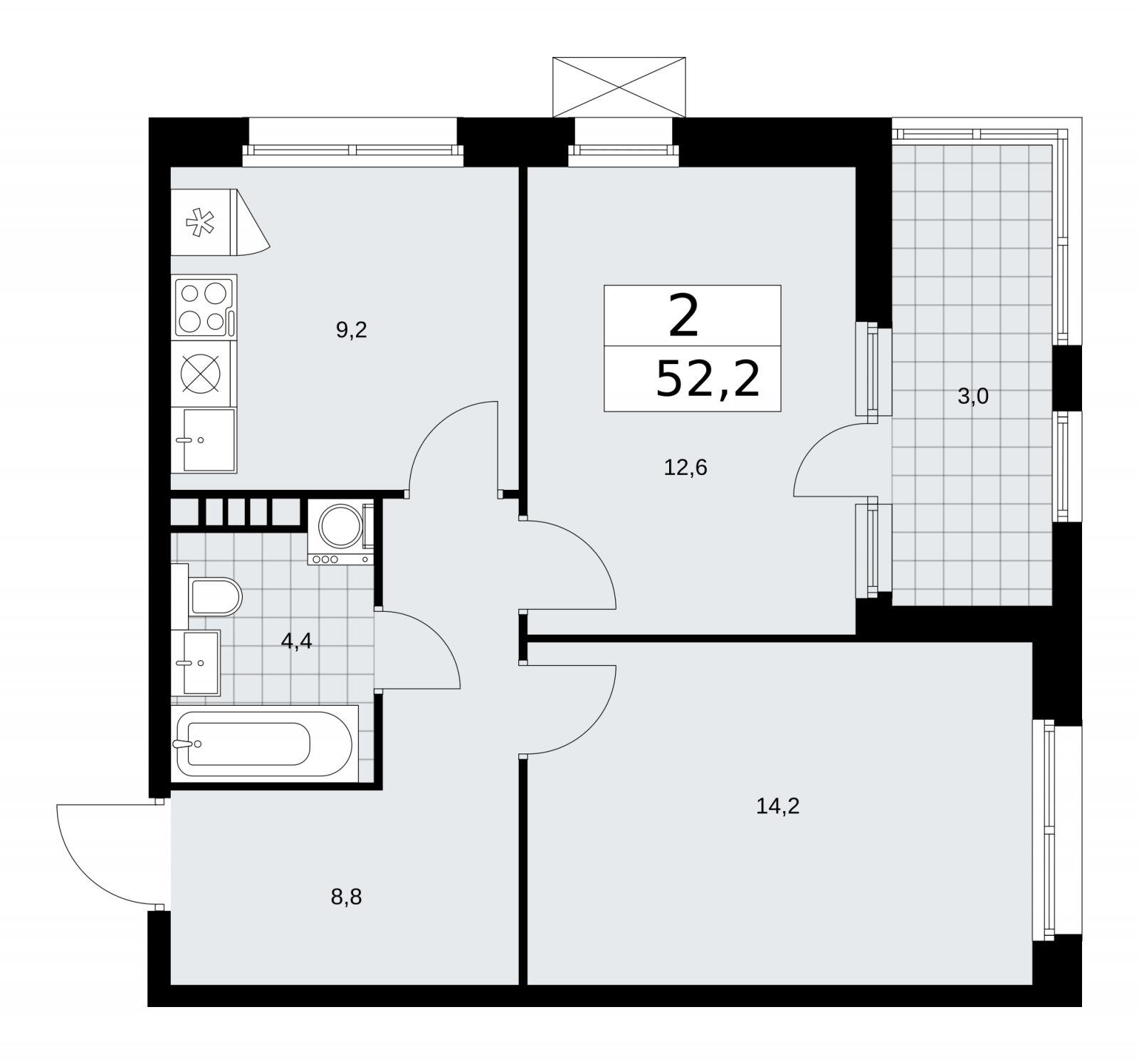 2-комнатная квартира в ЖК Лайм на 14 этаже в 3 секции. Дом сдан.