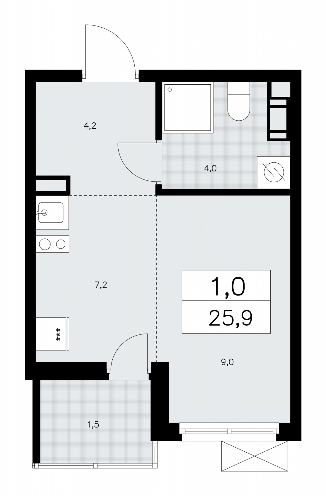 3-комнатная квартира с отделкой в ЖК Республики 205 на 4 этаже в 3 секции. Сдача в 1 кв. 2026 г.