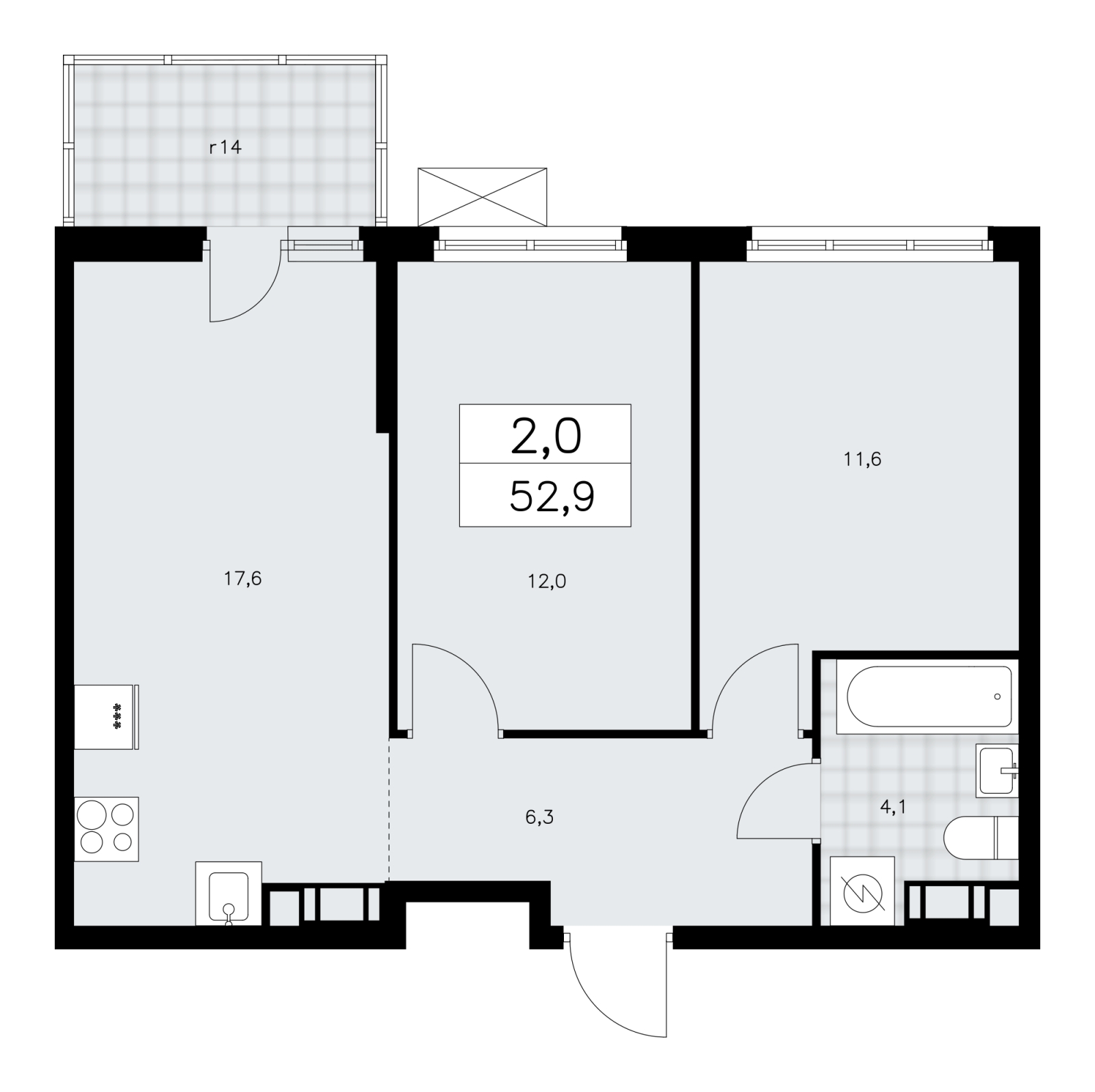 3-комнатная квартира с отделкой в ЖК Республики 205 на 2 этаже в 1 секции. Сдача в 1 кв. 2026 г.