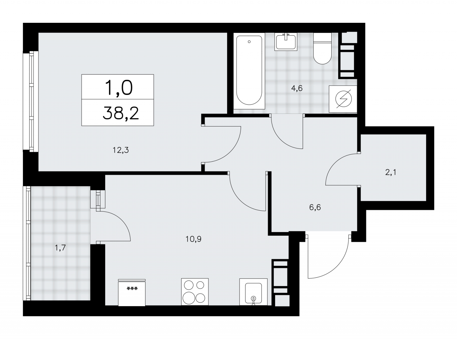1-комнатная квартира (Студия) с отделкой в ЖК Квартал Метроном на 4 этаже в 11 секции. Сдача в 3 кв. 2026 г.