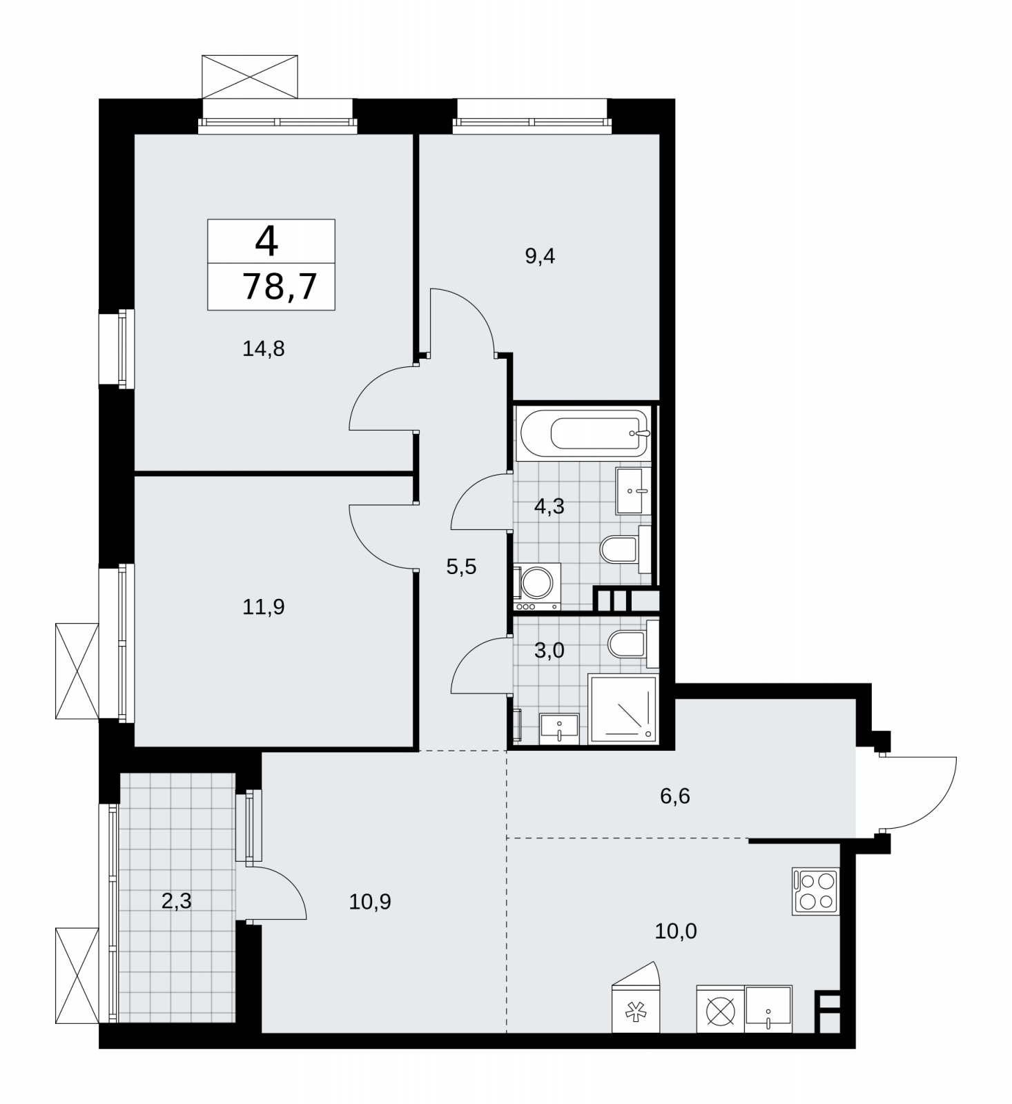 2-комнатная квартира с отделкой в ЖК Флотилия на 9 этаже в 1 секции. Дом сдан.