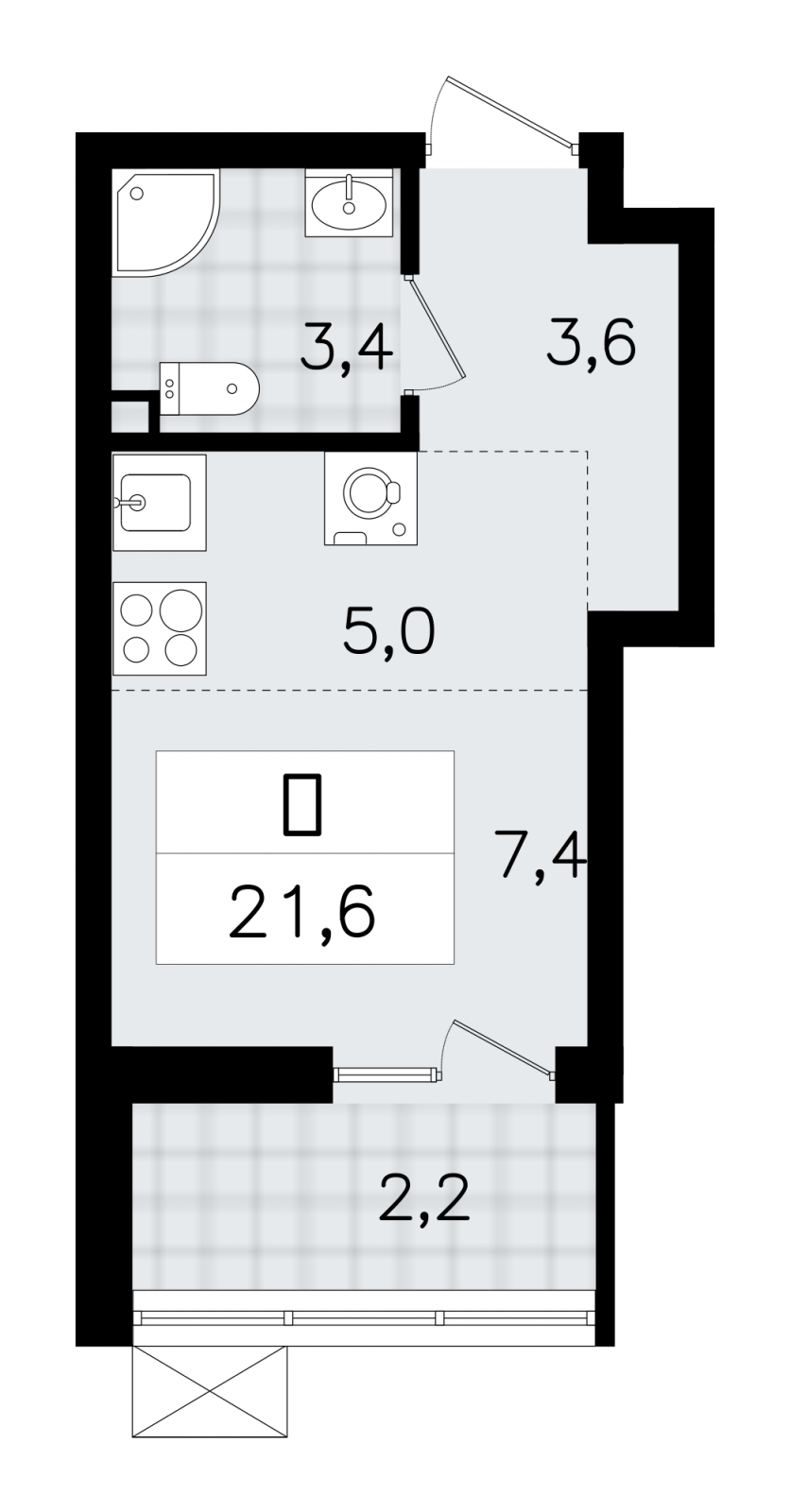 3-комнатная квартира с отделкой в ЖК Республики 205 на 2 этаже в 4 секции. Сдача в 1 кв. 2026 г.
