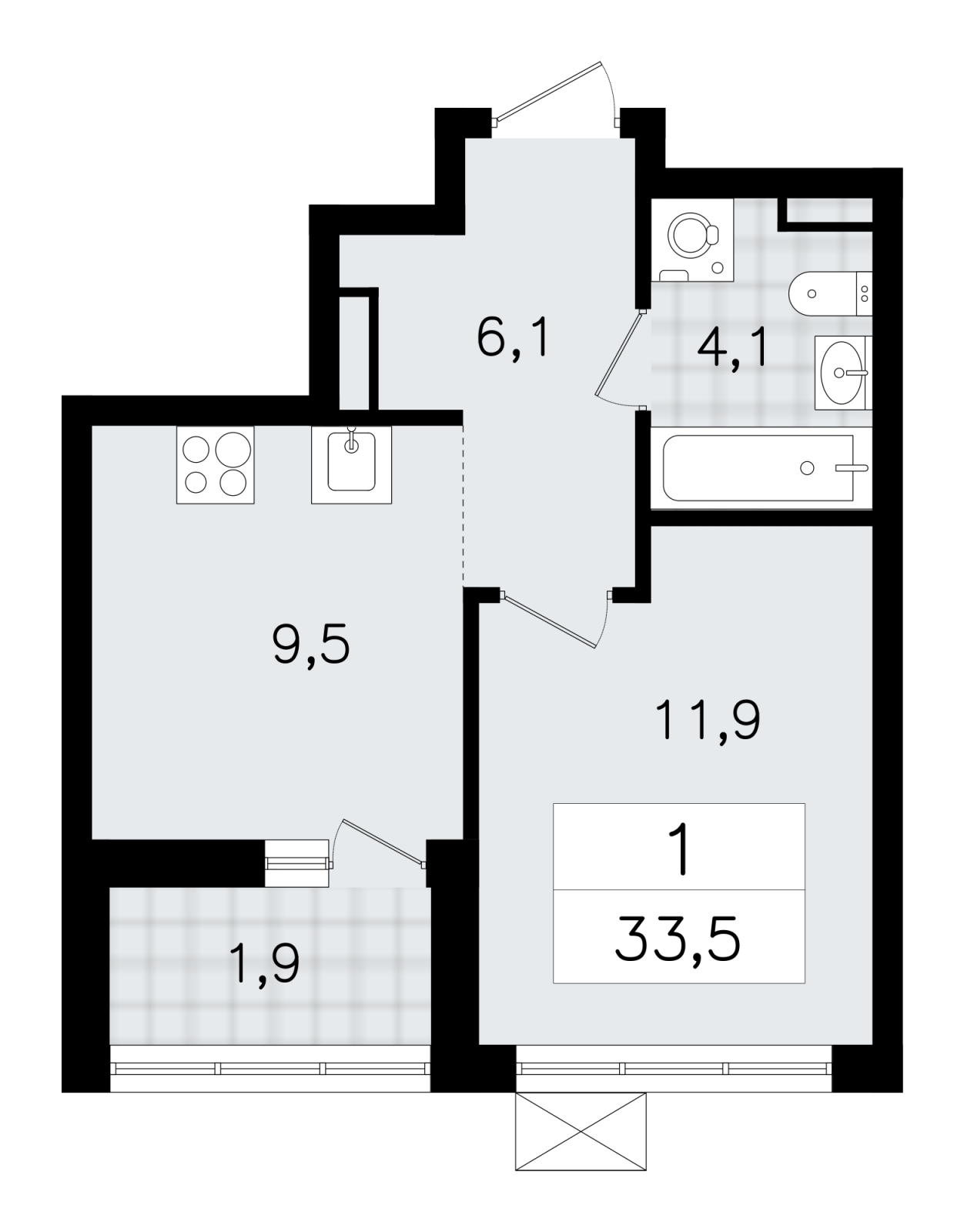 2-комнатная квартира с отделкой в ЖК Республики 205 на 3 этаже в 4 секции. Сдача в 1 кв. 2026 г.