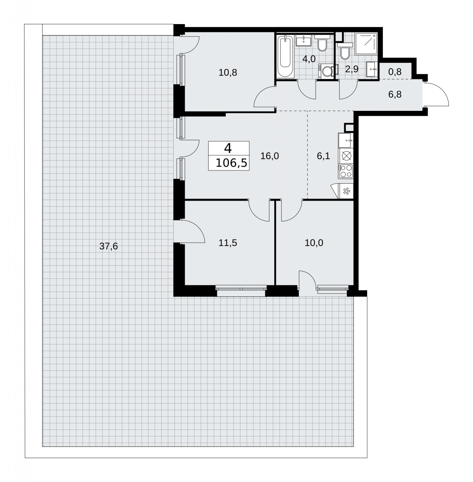 2-комнатная квартира с отделкой в ЖК Флотилия на 13 этаже в 1 секции. Дом сдан.