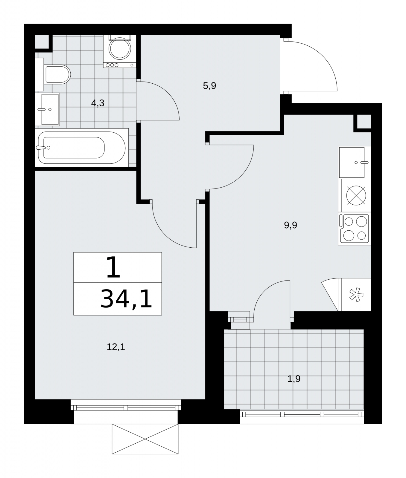 3-комнатная квартира с отделкой в ЖК Флотилия на 14 этаже в 1 секции. Дом сдан.