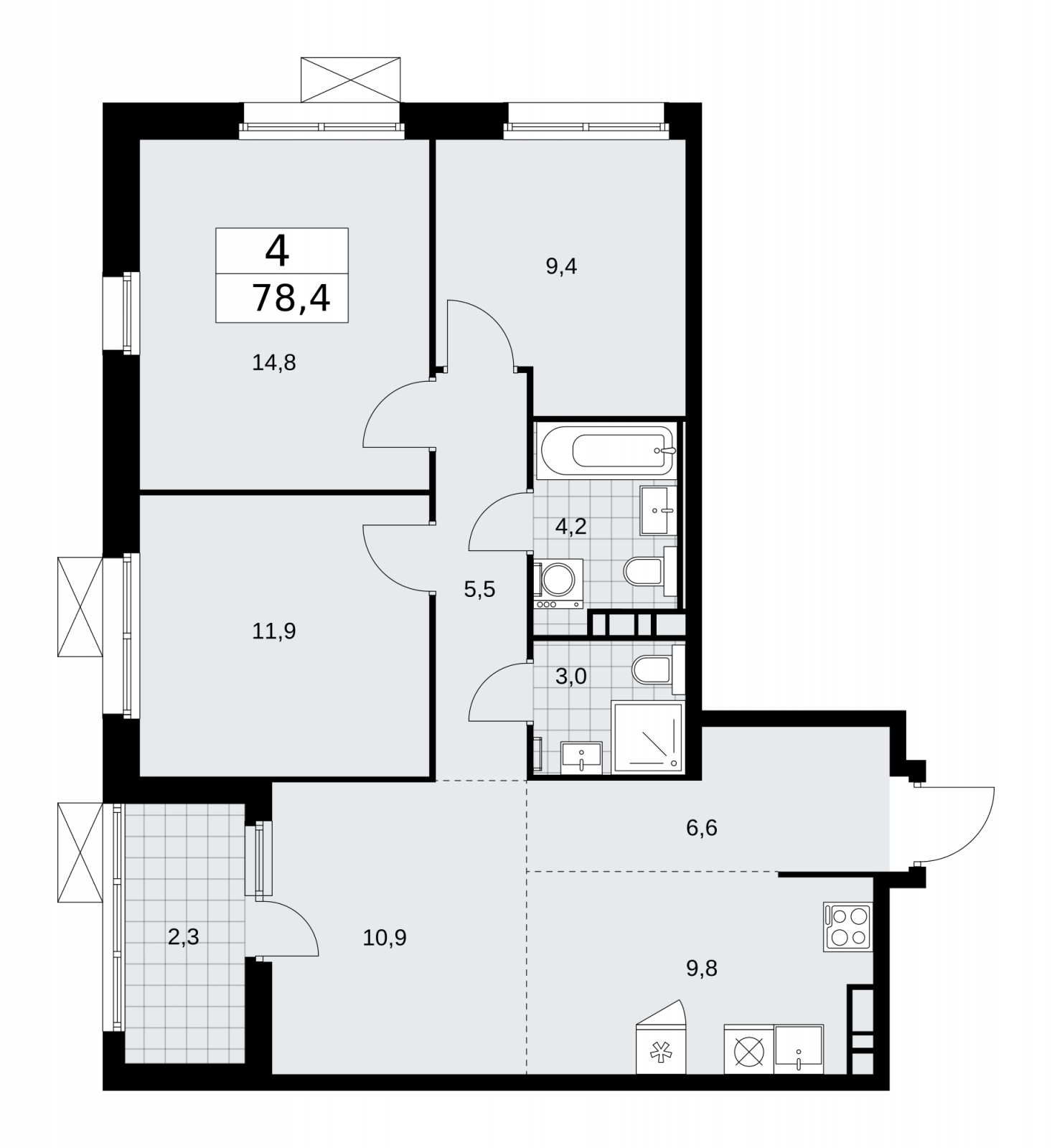 1-комнатная квартира с отделкой в ЖК Флотилия на 4 этаже в 1 секции. Дом сдан.