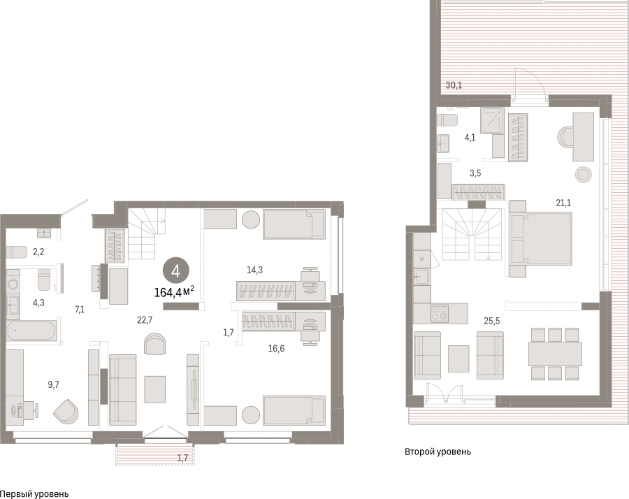 2-комнатная квартира в ЖК А101 Лаголово на 4 этаже в 2 секции. Сдача в 1 кв. 2026 г.