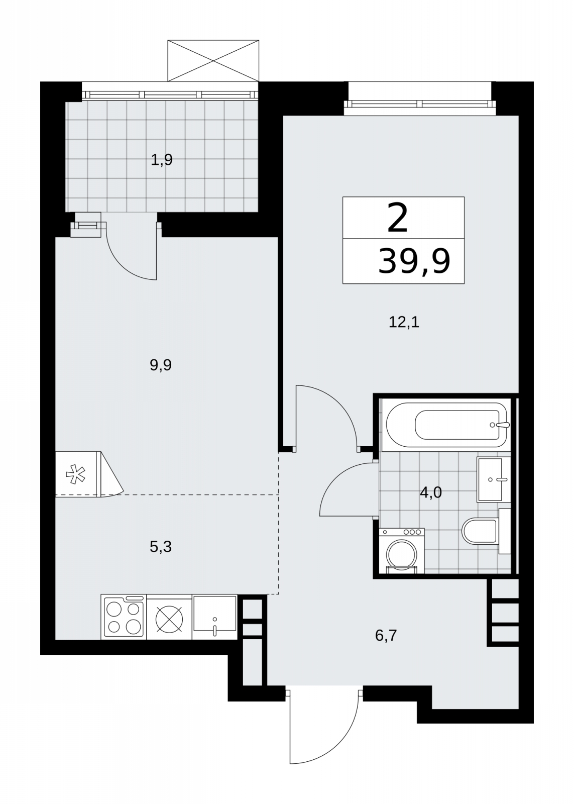 2-комнатная квартира с отделкой в ЖК Флотилия на 7 этаже в 1 секции. Дом сдан.