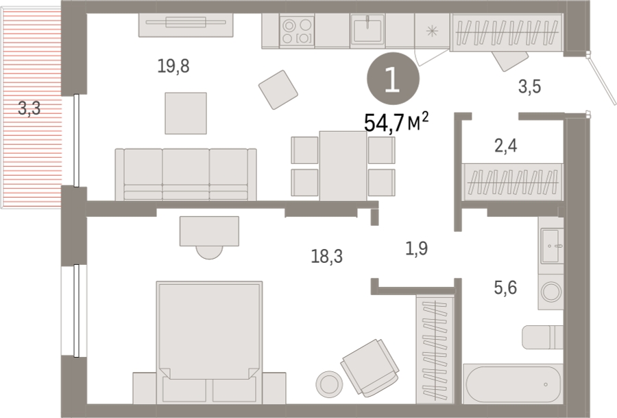 2-комнатная квартира с отделкой в ЖК Астон.Отрадный на 23 этаже в 1 секции. Сдача в 4 кв. 2024 г.