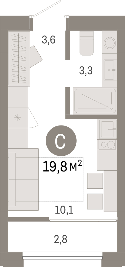 2-комнатная квартира с отделкой в ЖК Астон.Отрадный на 27 этаже в 1 секции. Сдача в 4 кв. 2024 г.