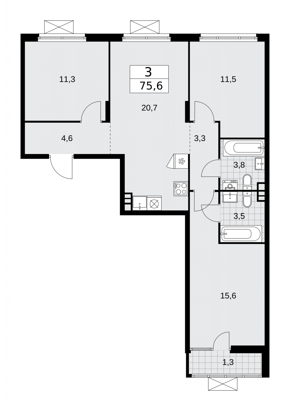 2-комнатная квартира с отделкой в ЖК А101 Лаголово на 11 этаже в 1 секции. Сдача в 1 кв. 2026 г.