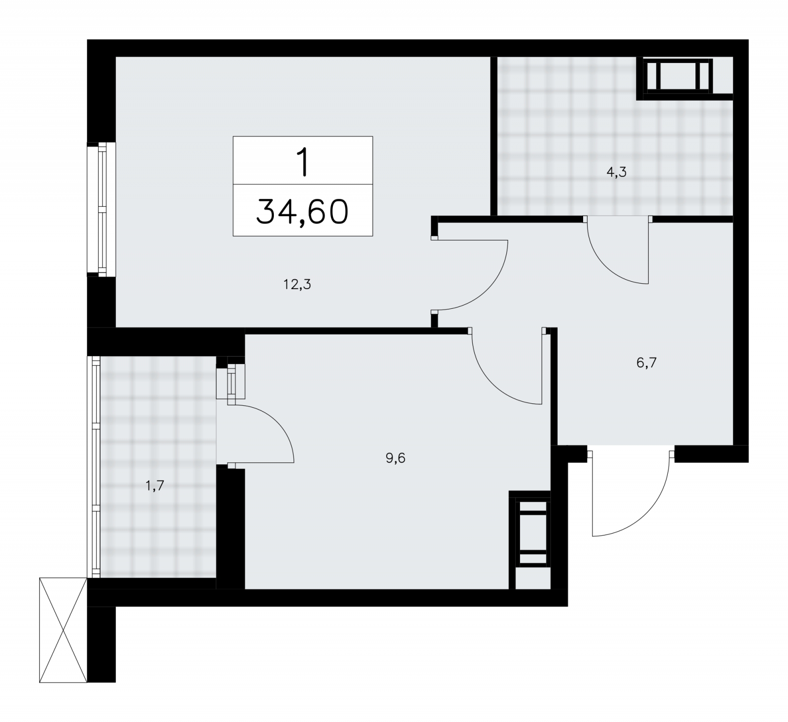 1-комнатная квартира (Студия) с отделкой в ЖК А101 Лаголово на 3 этаже в 3 секции. Сдача в 1 кв. 2026 г.