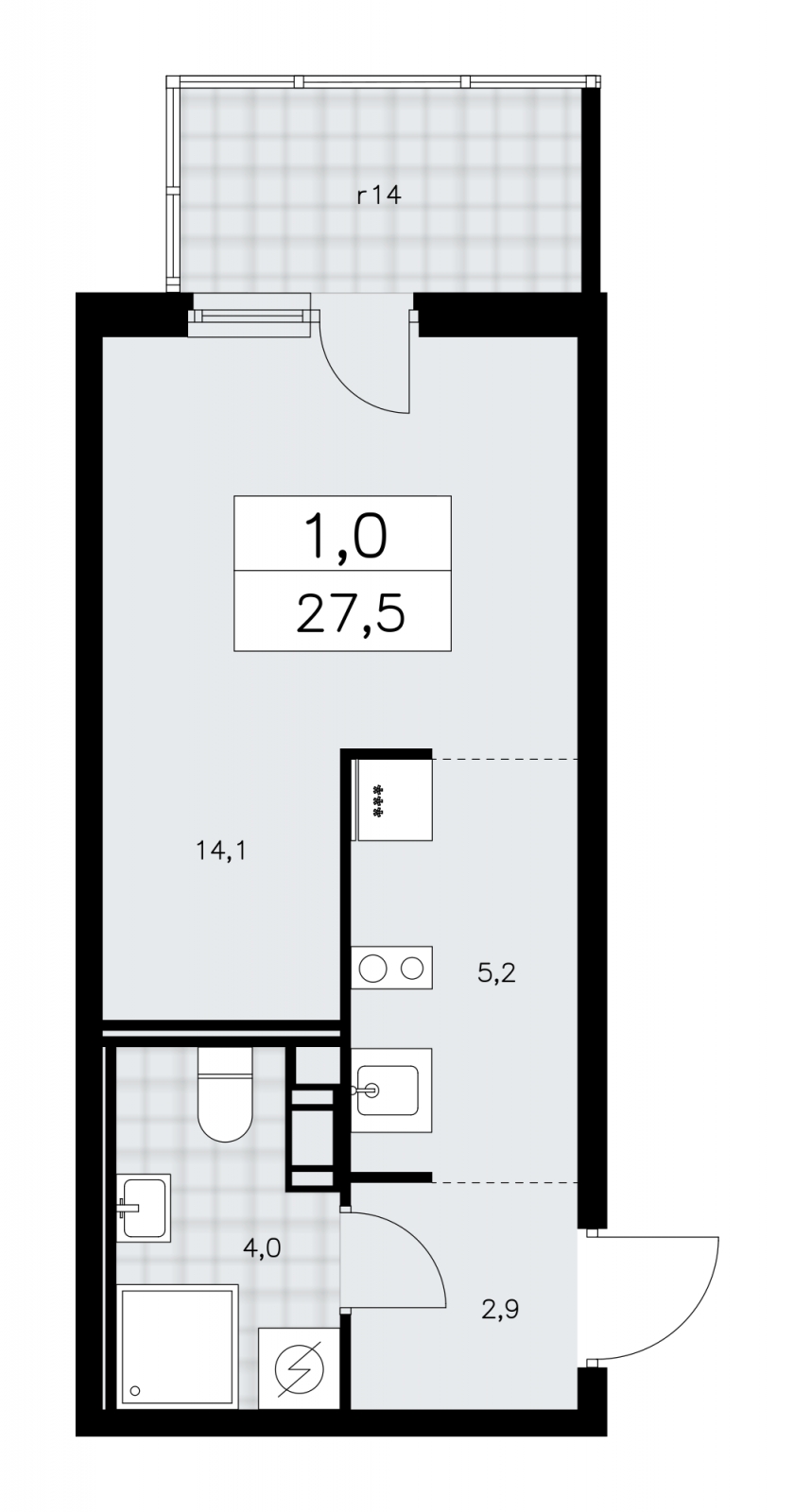 1-комнатная квартира (Студия) с отделкой в ЖК Городские истории на 7 этаже в 2 секции. Сдача в 4 кв. 2023 г.