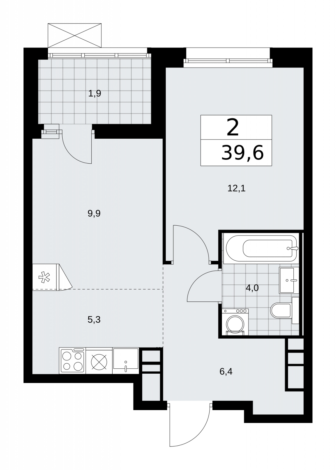 2-комнатная квартира с отделкой в ЖК Скандинавия на 10 этаже в 1 секции. Сдача в 2 кв. 2026 г.