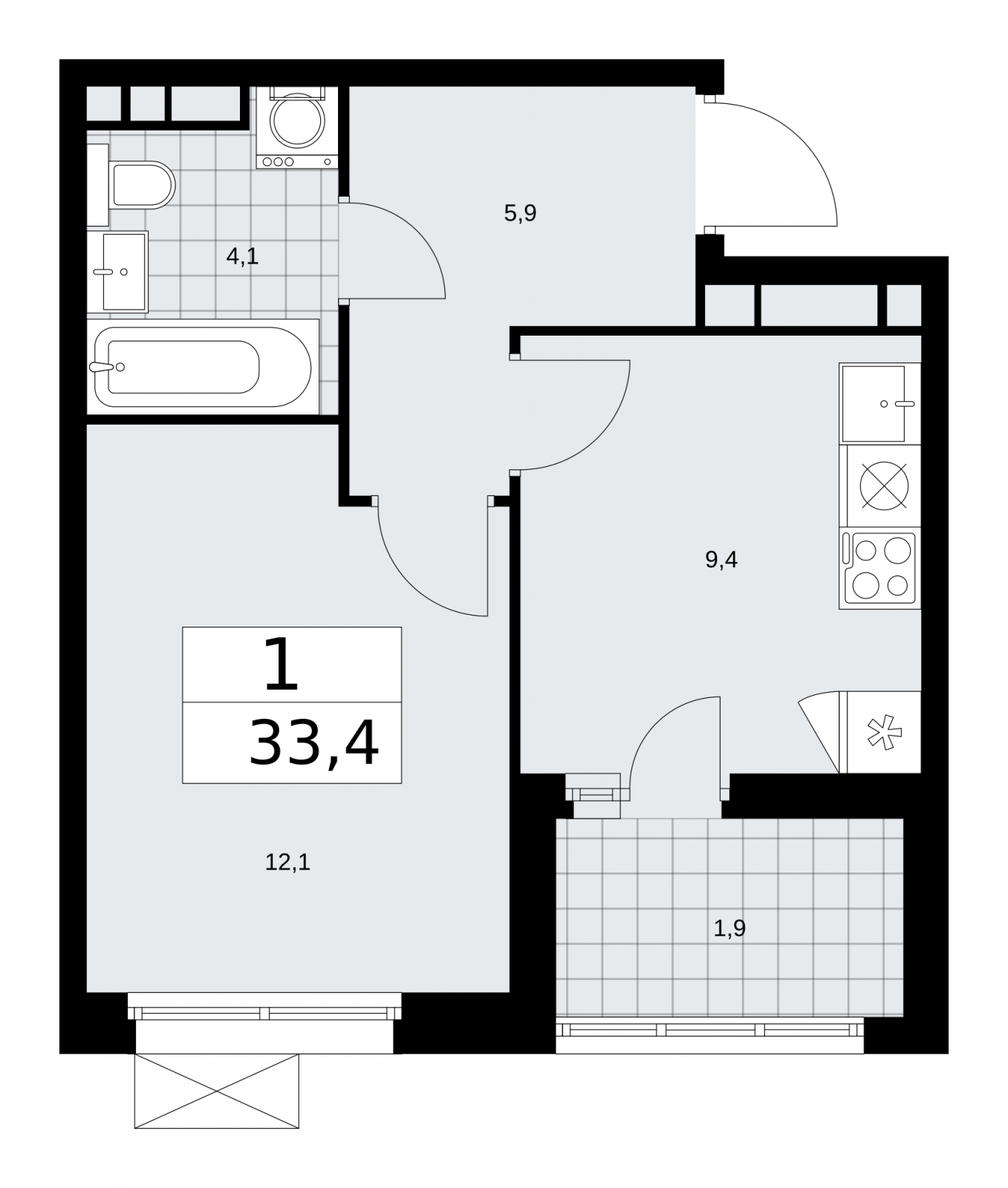 2-комнатная квартира с отделкой в ЖК Скандинавия на 11 этаже в 1 секции. Сдача в 2 кв. 2026 г.