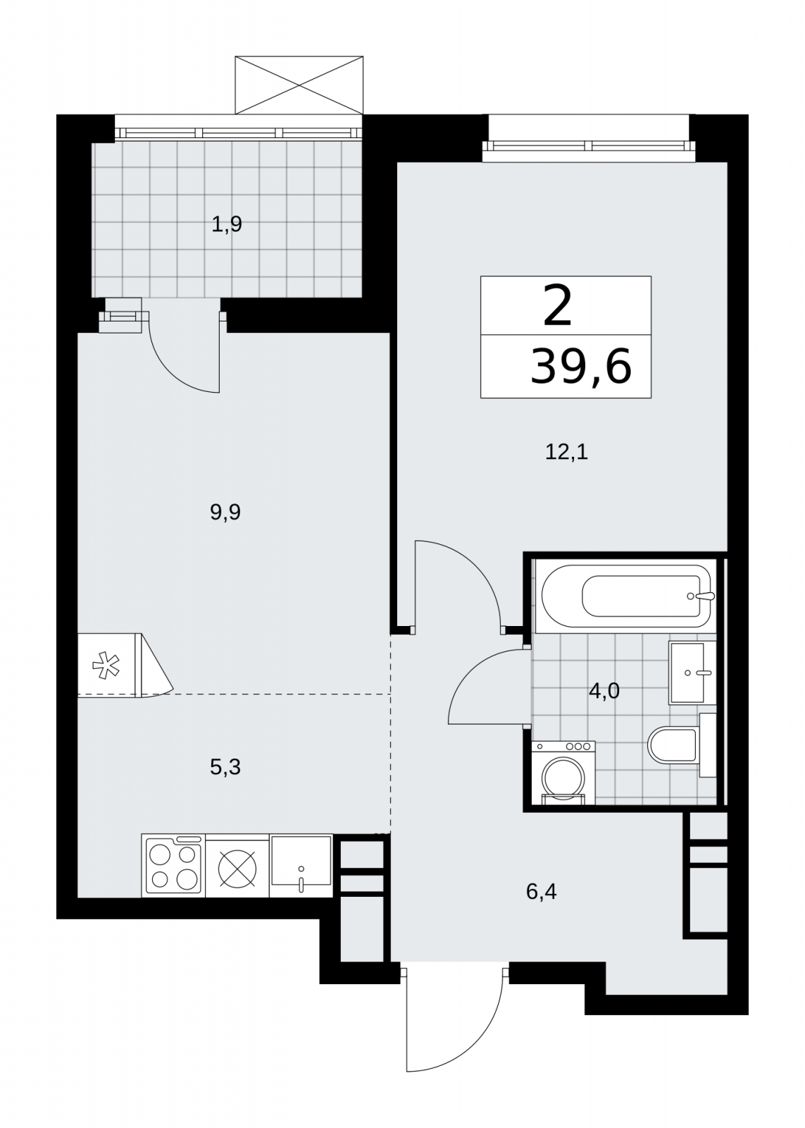 1-комнатная квартира с отделкой в ЖК Скандинавия на 10 этаже в 1 секции. Сдача в 2 кв. 2026 г.