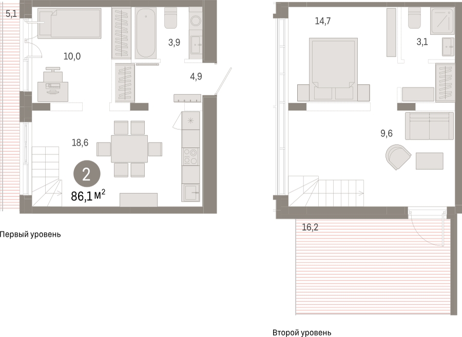 1-комнатная квартира в ЖК UP-квартал «Воронцовский» на 7 этаже в 3 секции. Сдача в 2 кв. 2026 г.