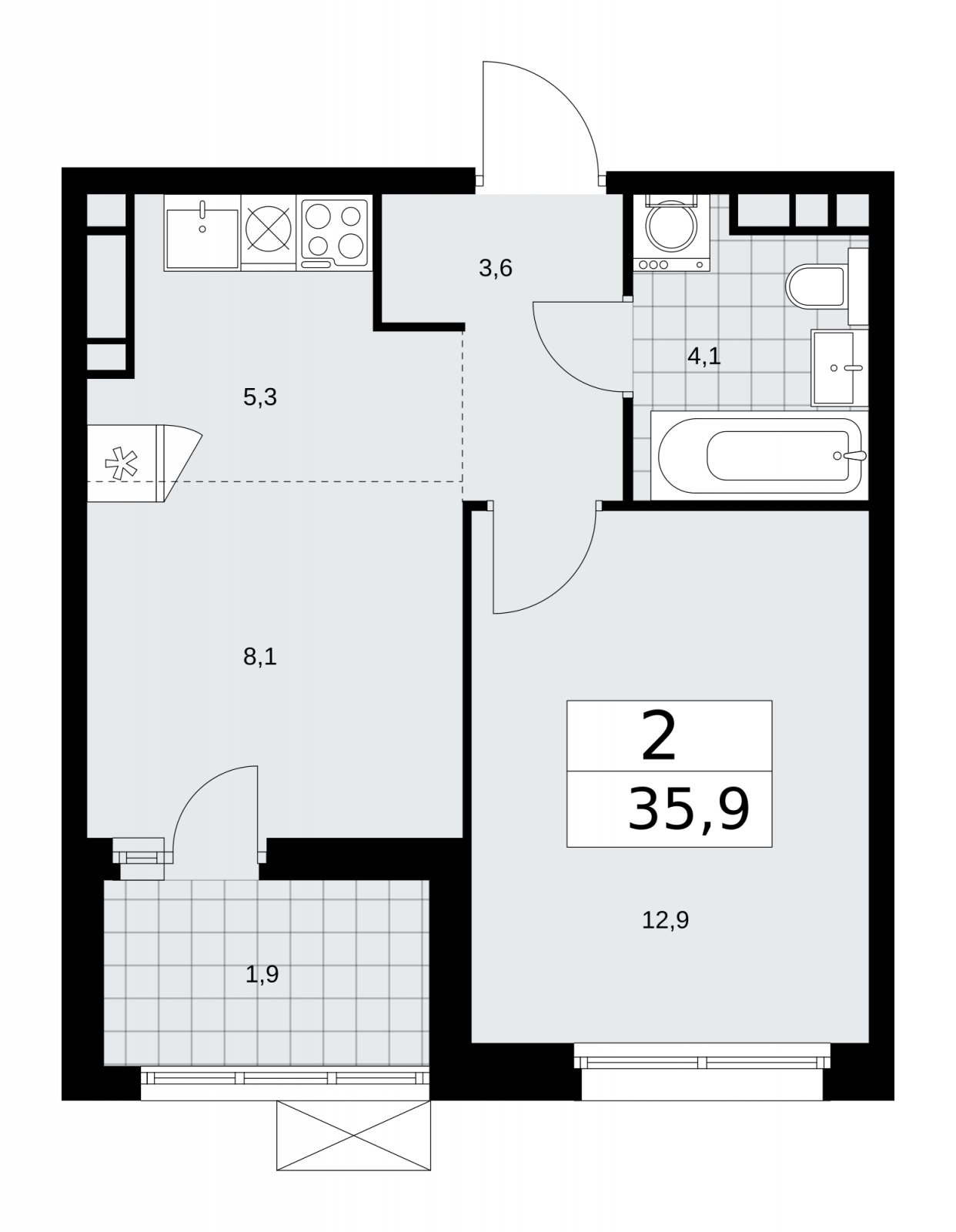 4-комнатная квартира с отделкой в ЖК Скандинавия на 13 этаже в 1 секции. Сдача в 4 кв. 2024 г.