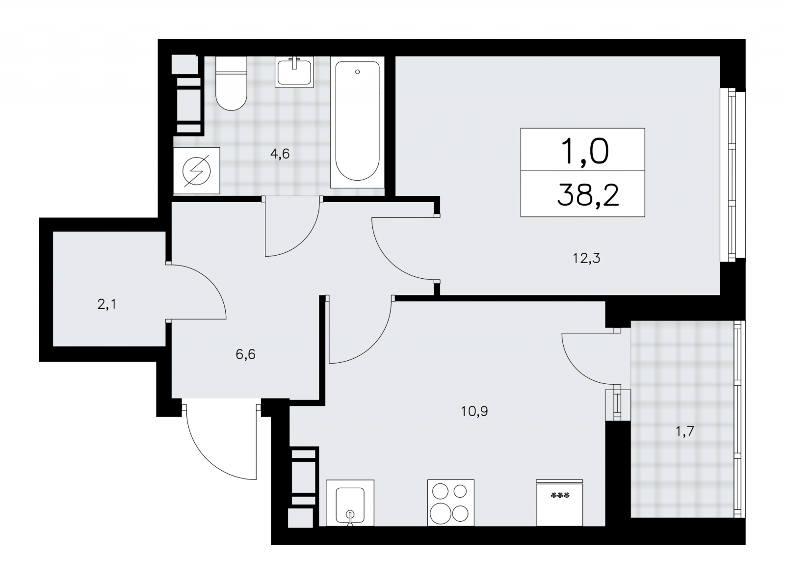 1-комнатная квартира с отделкой в ЖК Республики 205 на 15 этаже в 1 секции. Сдача в 4 кв. 2025 г.