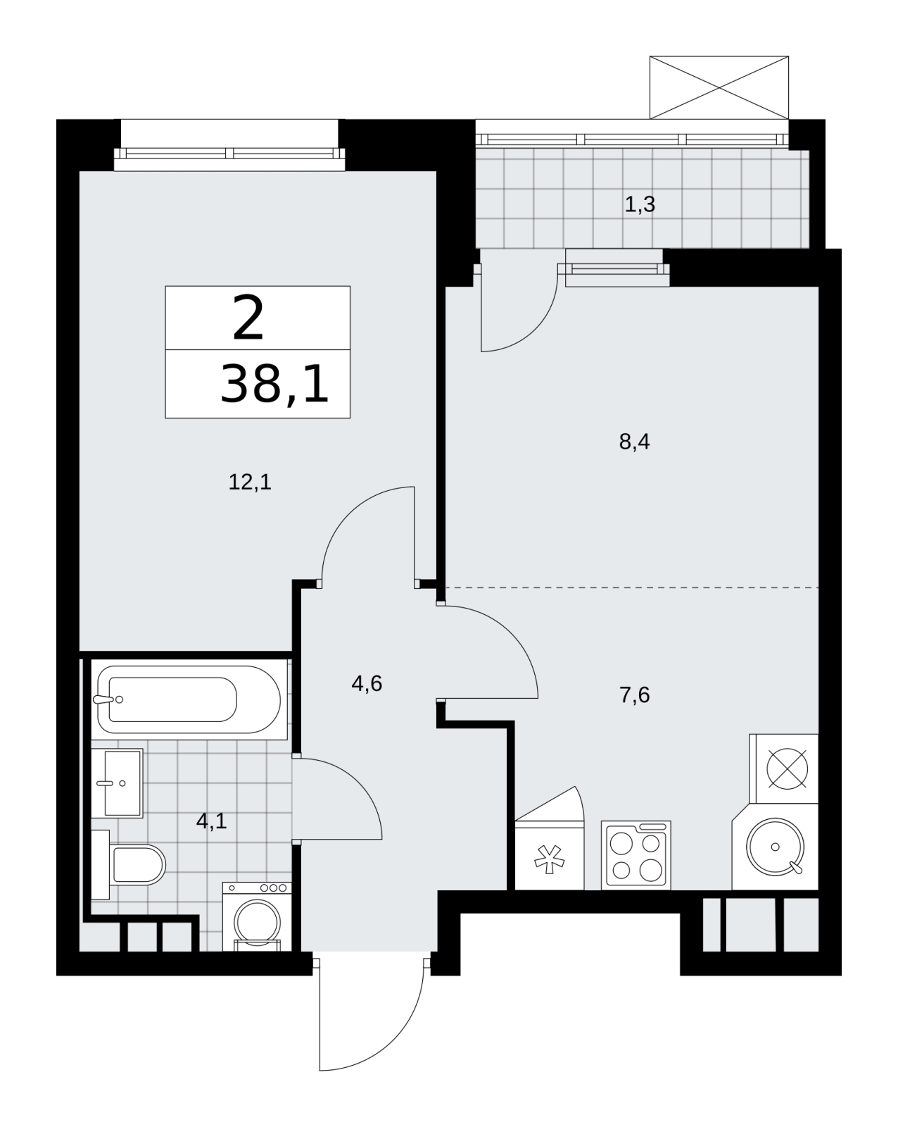 4-комнатная квартира с отделкой в ЖК Скандинавия на 12 этаже в 1 секции. Сдача в 2 кв. 2026 г.