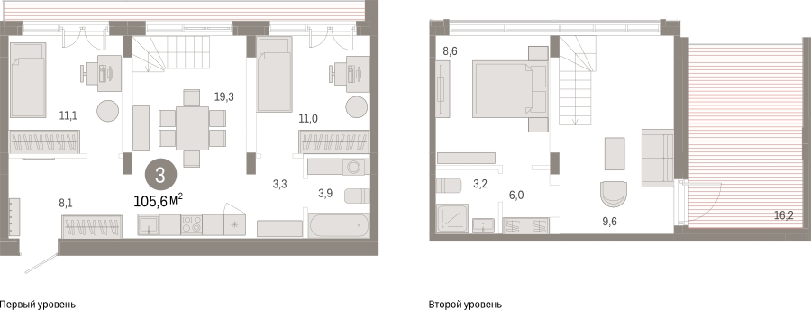 2-комнатная квартира в ЖК Приморский квартал на 2 этаже в 4 секции. Сдача в 2 кв. 2025 г.