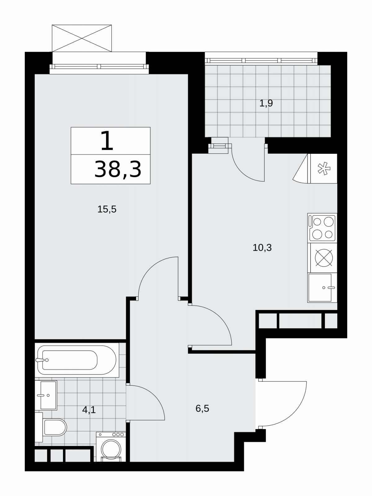 3-комнатная квартира в ЖК Скандинавия на 6 этаже в 2 секции. Сдача в 2 кв. 2026 г.