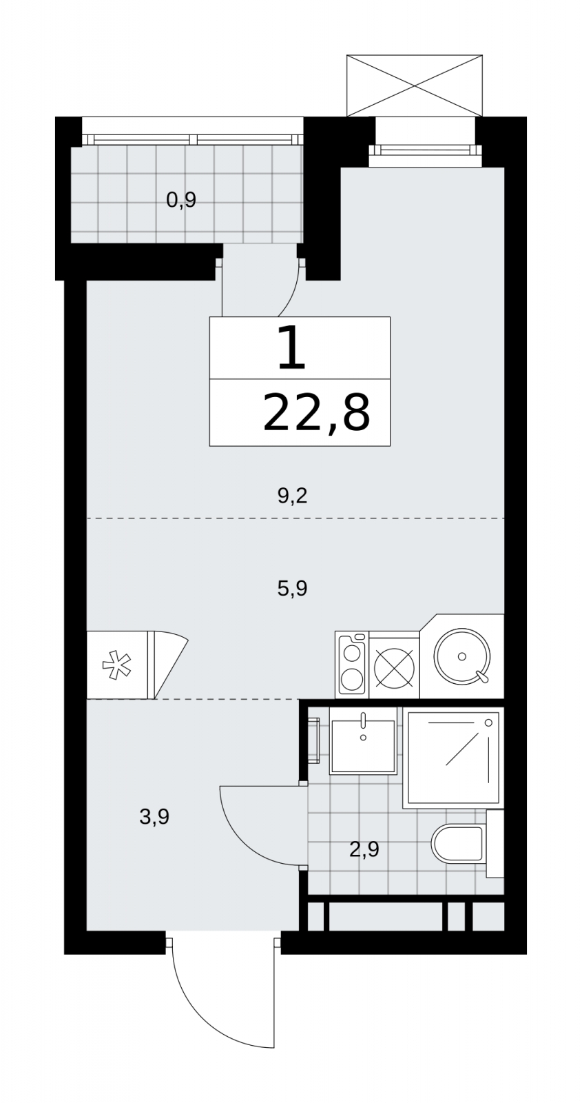 1-комнатная квартира с отделкой в ЖК Скандинавия на 14 этаже в 1 секции. Сдача в 2 кв. 2026 г.