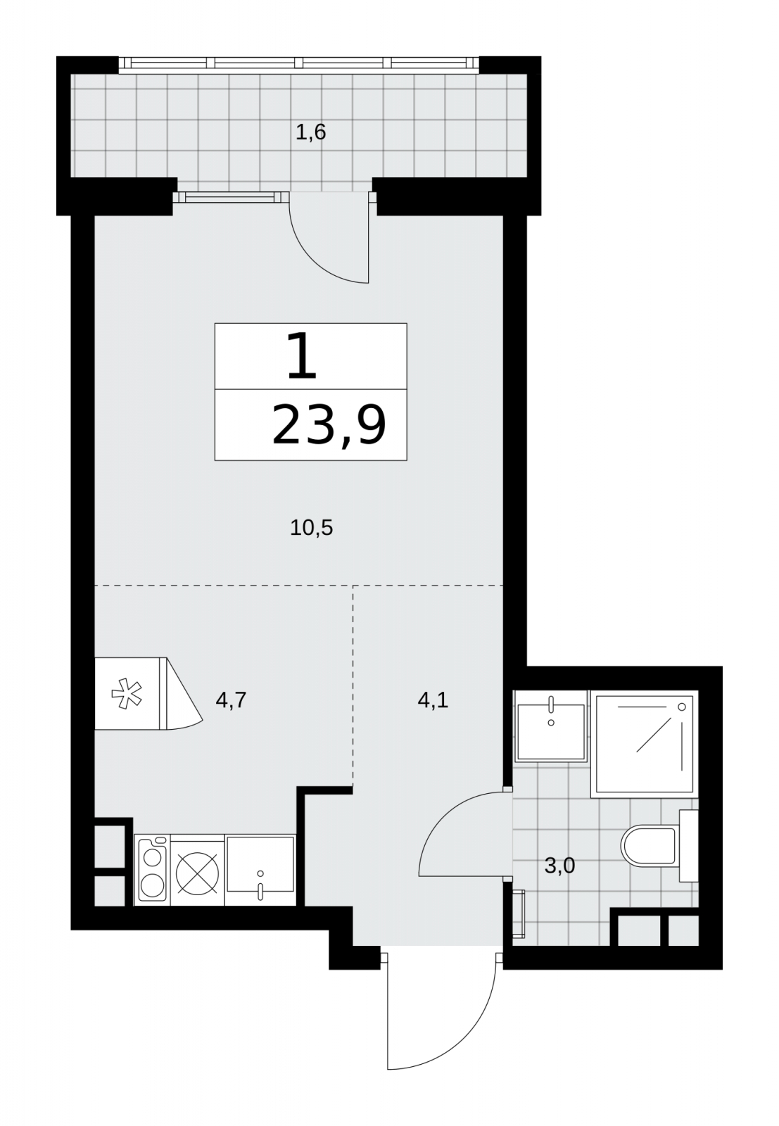 3-комнатная квартира с отделкой в ЖК Республики 205 на 3 этаже в 6 секции. Сдача в 1 кв. 2026 г.