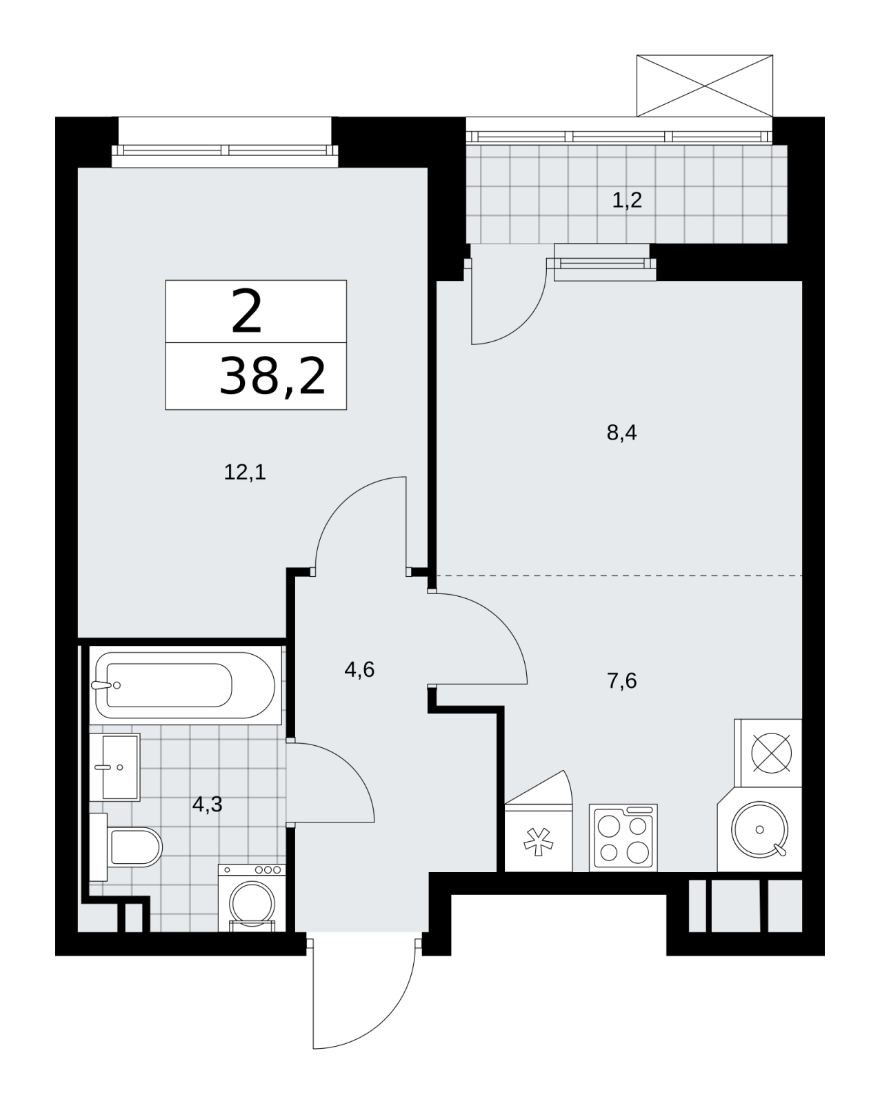 4-комнатная квартира с отделкой в ЖК Скандинавия на 12 этаже в 1 секции. Сдача в 2 кв. 2026 г.