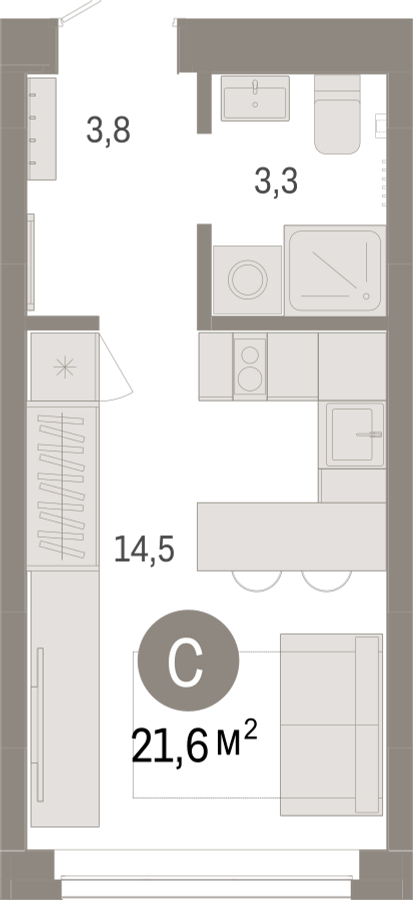 2-комнатная квартира с отделкой в ЖК Eniteo на 7 этаже в 1 секции. Дом сдан.