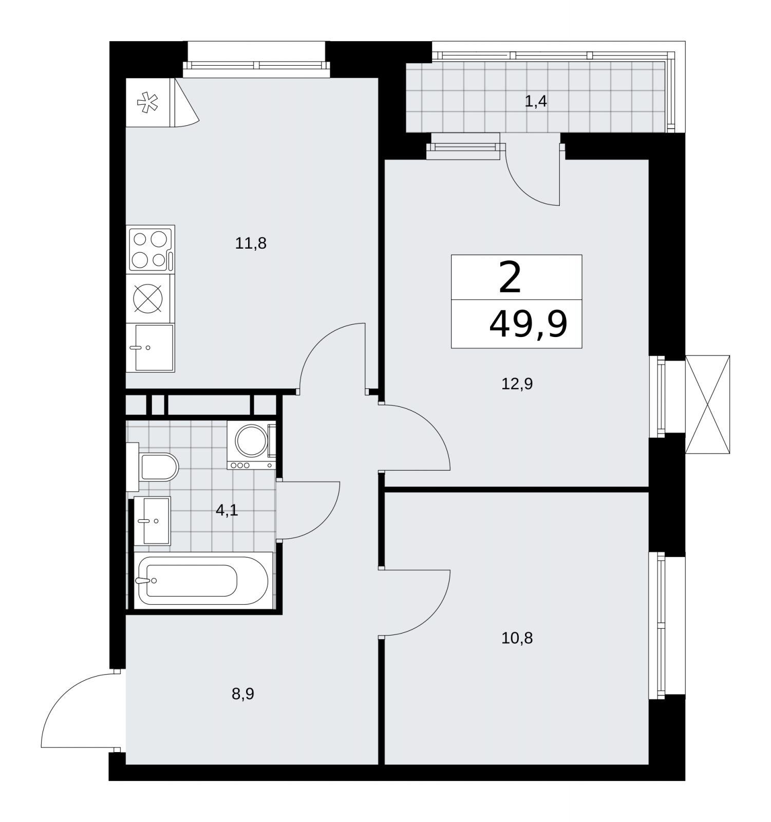 4-комнатная квартира с отделкой в ЖК Скандинавия на 16 этаже в 1 секции. Сдача в 2 кв. 2026 г.