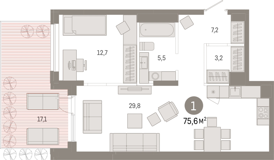 2-комнатная квартира с отделкой в ЖК Дом Достижение на 11 этаже в III секции. Сдача в 3 кв. 2023 г.