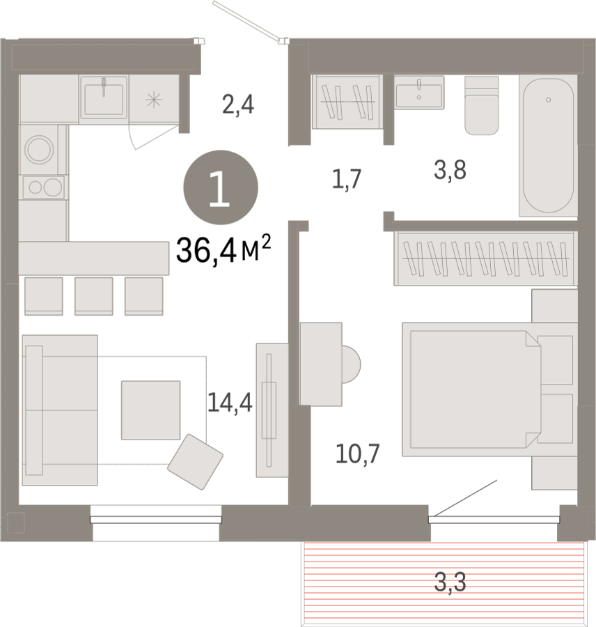 2-комнатная квартира с отделкой в ЖК Дом Достижение на 2 этаже в IV секции. Сдача в 3 кв. 2023 г.