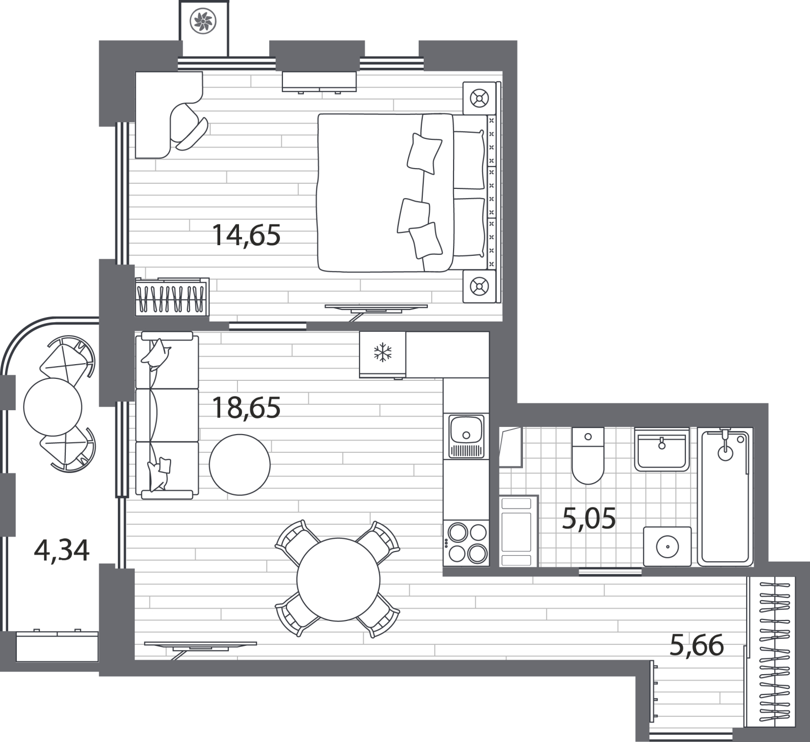 4-комнатная квартира в ЖК Родные кварталы на 3 этаже в 5 секции. Сдача в 3 кв. 2026 г.