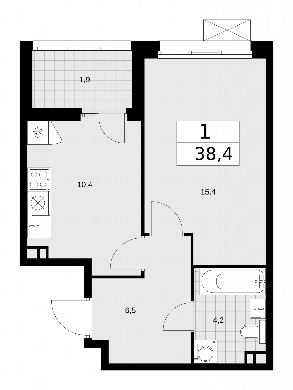 1-комнатная квартира (Студия) с отделкой в ЖК UP-квартал «Воронцовский» на 7 этаже в 1 секции. Сдача в 2 кв. 2026 г.