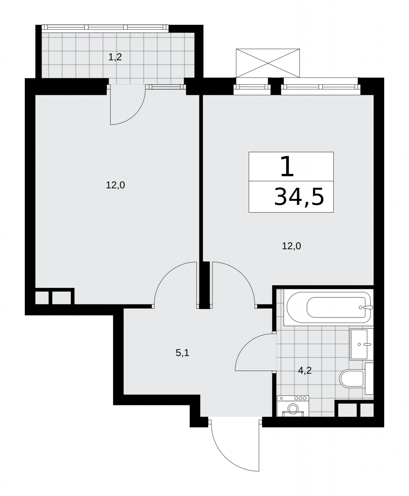 3-комнатная квартира в ЖК Родные кварталы на 7 этаже в 9 секции. Сдача в 3 кв. 2026 г.