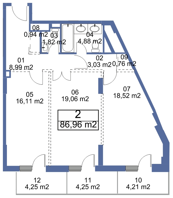 3-комнатная квартира с отделкой в ЖК Маяк на 5 этаже в 1 секции. Сдача в 2 кв. 2019 г.