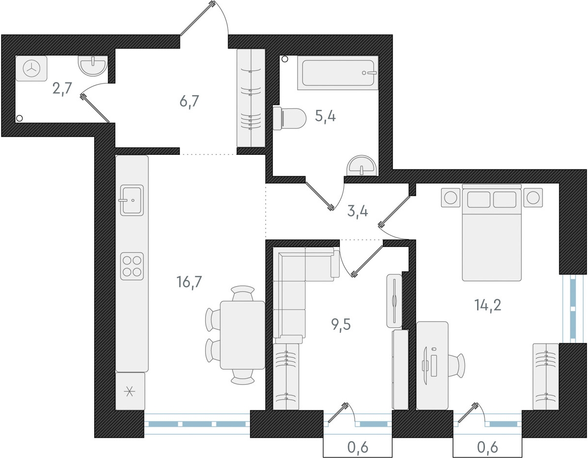 3-комнатная квартира с отделкой в ЖК UP-квартал «Воронцовский» на 12 этаже в 2 секции. Сдача в 2 кв. 2026 г.