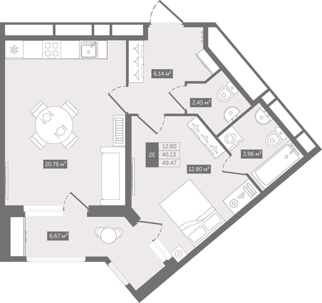 3-комнатная квартира с отделкой в ЖК Родные кварталы на 4 этаже в 1 секции. Сдача в 4 кв. 2026 г.