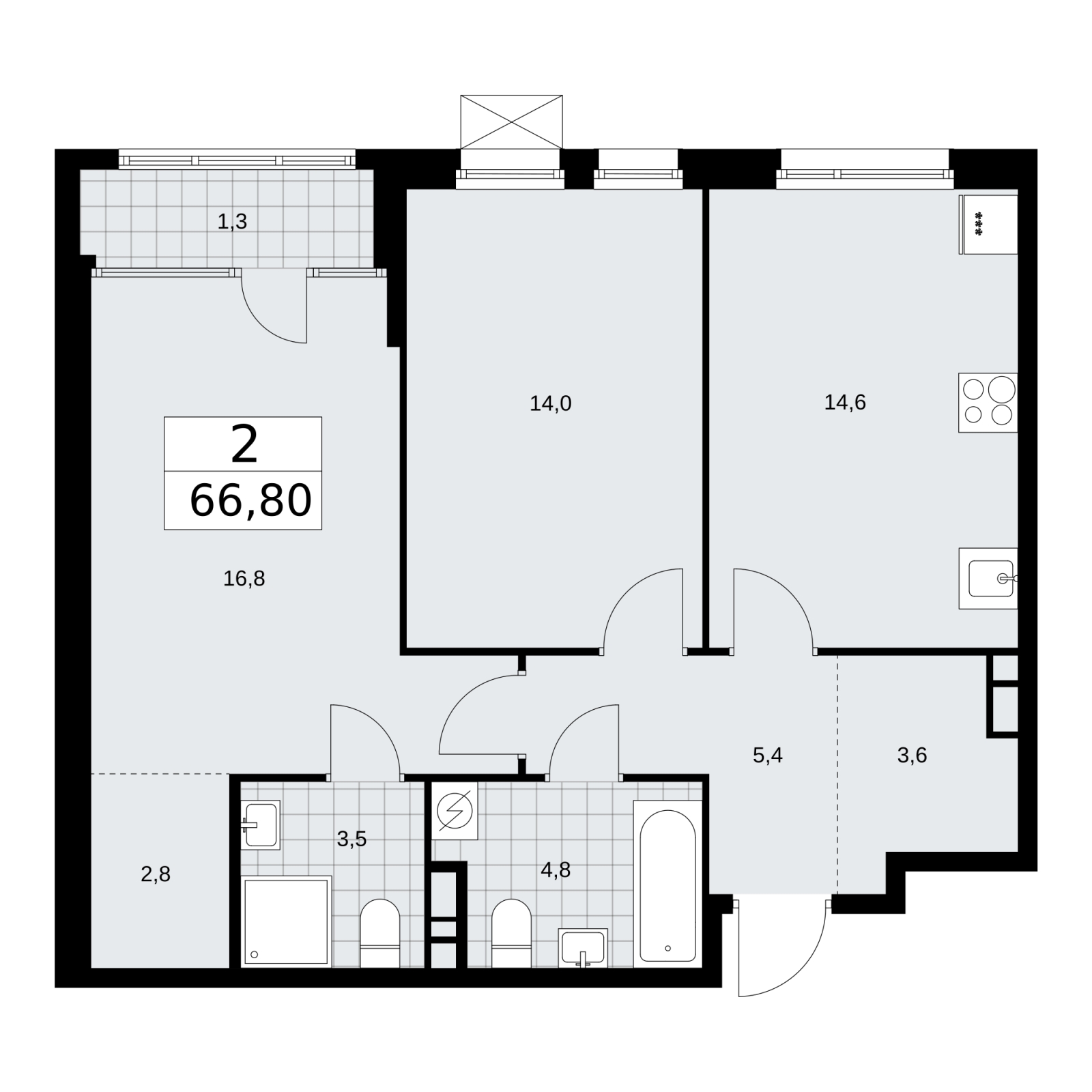 1-комнатная квартира с отделкой в ЖК Родные кварталы на 3 этаже в 6 секции. Сдача в 4 кв. 2026 г.
